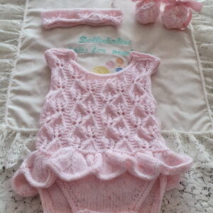 bodysuit with frill knitting pattern for babies