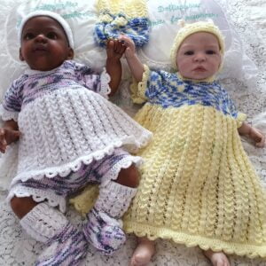 Baby or reborn angel top and dress knitting pattern
