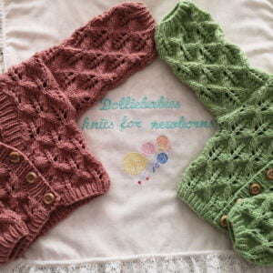 Leaf lace pattern baby cardigan knitting pattern