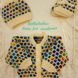 knitting pattern for a mosaic look baby cardigan