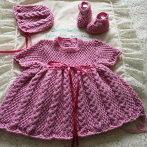 baby girls cabled dress knitting pattern