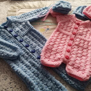 Ribbed waist romper baby knitting pattern