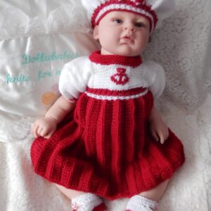 Sailor girl dress set knitting pattern