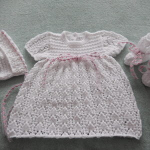reborn or baby knitting pattern for a lacy dress