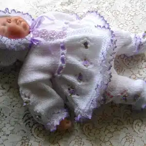 Knitting Pattern For A Premature Baby Matinee Jacket Set Using Knitting In Lace