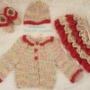 PDF Knitting Pattern for a baby girls yoked cardigan and frilly skirt